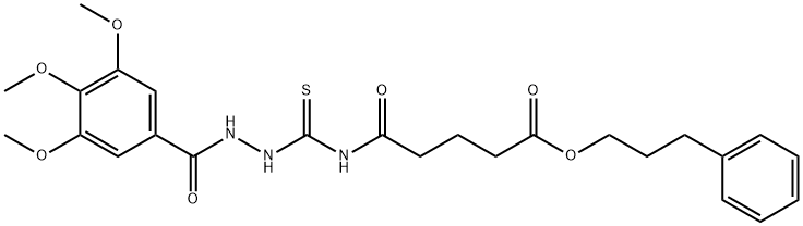 3-phenylpropyl 5-oxo-5-({[2-(3,4,5-trimethoxybenzoyl)hydrazino]carbonothioyl}amino)pentanoate Struktur