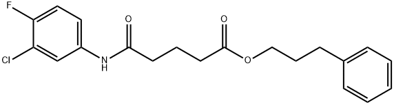 3-phenylpropyl 5-[(3-chloro-4-fluorophenyl)amino]-5-oxopentanoate Struktur