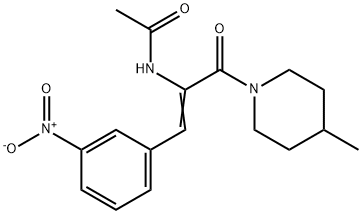 N-[1-[(4-methyl-1-piperidinyl)carbonyl]-2-(3-nitrophenyl)vinyl]acetamide Struktur