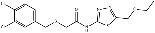 2-[(3,4-dichlorobenzyl)sulfanyl]-N-[5-(ethoxymethyl)-1,3,4-thiadiazol-2-yl]acetamide Struktur