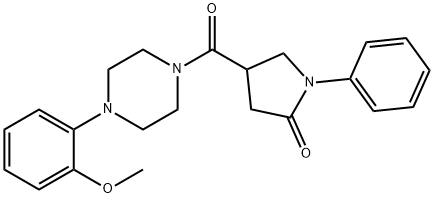 4-[4-(2-methoxyphenyl)piperazine-1-carbonyl]-1-phenylpyrrolidin-2-one Struktur