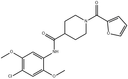 N-(4-chloro-2,5-dimethoxyphenyl)-1-(furan-2-ylcarbonyl)piperidine-4-carboxamide Struktur