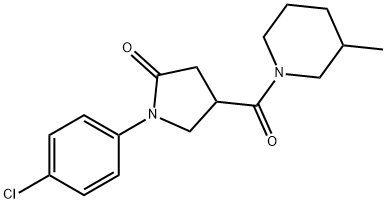 1-(4-chlorophenyl)-4-[(3-methylpiperidin-1-yl)carbonyl]pyrrolidin-2-one Struktur