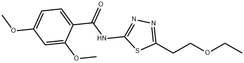 N-[5-(2-ethoxyethyl)-1,3,4-thiadiazol-2-yl]-2,4-dimethoxybenzamide Struktur