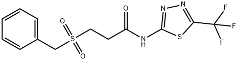 3-(benzylsulfonyl)-N-[5-(trifluoromethyl)-1,3,4-thiadiazol-2-yl]propanamide Struktur