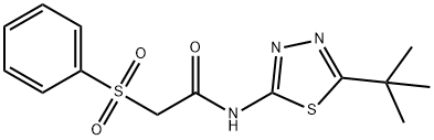 2-(benzenesulfonyl)-N-(5-tert-butyl-1,3,4-thiadiazol-2-yl)acetamide Struktur