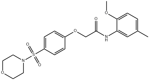 N-(2-methoxy-5-methylphenyl)-2-(4-morpholin-4-ylsulfonylphenoxy)acetamide Struktur