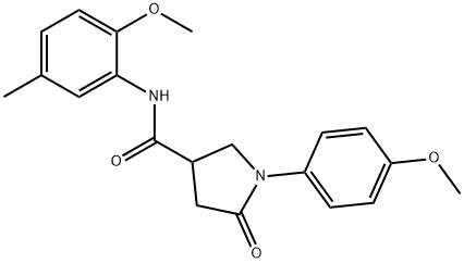 N-(2-methoxy-5-methylphenyl)-1-(4-methoxyphenyl)-5-oxopyrrolidine-3-carboxamide Struktur