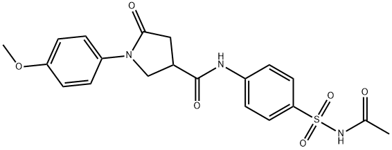 N-[4-(acetylsulfamoyl)phenyl]-1-(4-methoxyphenyl)-5-oxopyrrolidine-3-carboxamide Struktur