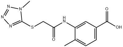 4-methyl-3-({[(1-methyl-1H-tetrazol-5-yl)sulfanyl]acetyl}amino)benzoic acid Struktur