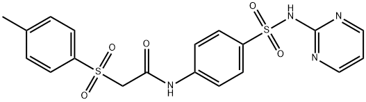 2-[(4-methylphenyl)sulfonyl]-N-[4-(pyrimidin-2-ylsulfamoyl)phenyl]acetamide Struktur