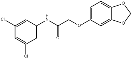 2-(1,3-benzodioxol-5-yloxy)-N-(3,5-dichlorophenyl)acetamide Struktur