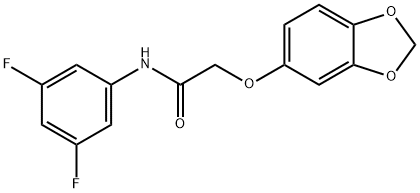 2-(1,3-benzodioxol-5-yloxy)-N-(3,5-difluorophenyl)acetamide Struktur