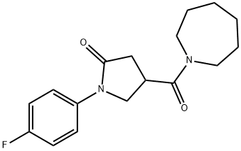 4-(azepan-1-ylcarbonyl)-1-(4-fluorophenyl)pyrrolidin-2-one Struktur