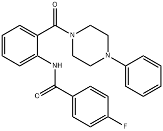 4-fluoro-N-[2-(4-phenylpiperazine-1-carbonyl)phenyl]benzamide Struktur