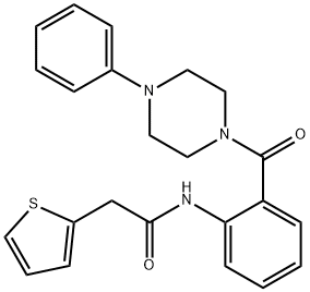 N-[2-(4-phenylpiperazine-1-carbonyl)phenyl]-2-thiophen-2-ylacetamide Struktur