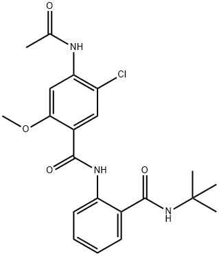 4-acetamido-N-[2-(tert-butylcarbamoyl)phenyl]-5-chloro-2-methoxybenzamide Struktur