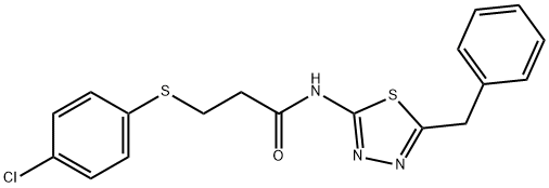 N-(5-benzyl-1,3,4-thiadiazol-2-yl)-3-[(4-chlorophenyl)sulfanyl]propanamide Struktur