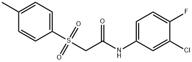 N-(3-chloro-4-fluorophenyl)-2-(4-methylphenyl)sulfonylacetamide Struktur