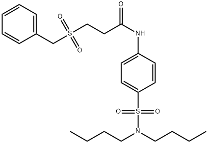 3-(benzylsulfonyl)-N-[4-(dibutylsulfamoyl)phenyl]propanamide Struktur