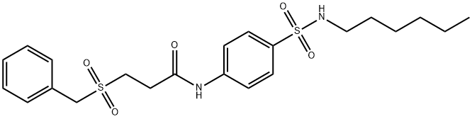 3-(benzylsulfonyl)-N-[4-(hexylsulfamoyl)phenyl]propanamide Struktur