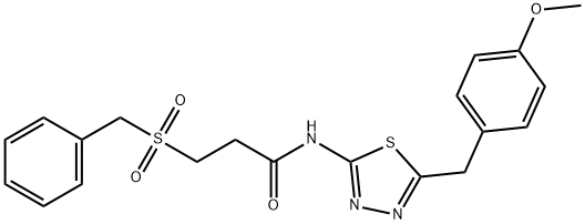 3-(benzylsulfonyl)-N-[5-(4-methoxybenzyl)-1,3,4-thiadiazol-2-yl]propanamide Struktur