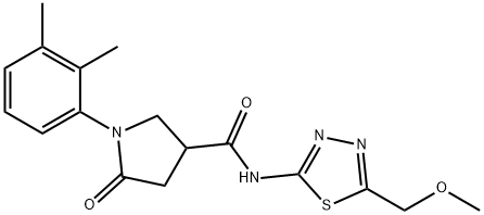 1-(2,3-dimethylphenyl)-N-[5-(methoxymethyl)-1,3,4-thiadiazol-2-yl]-5-oxopyrrolidine-3-carboxamide Struktur