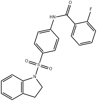 N-[4-(2,3-dihydroindol-1-ylsulfonyl)phenyl]-2-fluorobenzamide Struktur