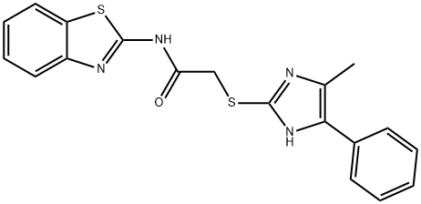 N-(1,3-benzothiazol-2-yl)-2-[(4-methyl-5-phenyl-1H-imidazol-2-yl)sulfanyl]acetamide Struktur