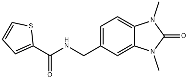 N-[(1,3-dimethyl-2-oxo-2,3-dihydro-1H-benzimidazol-5-yl)methyl]thiophene-2-carboxamide Struktur