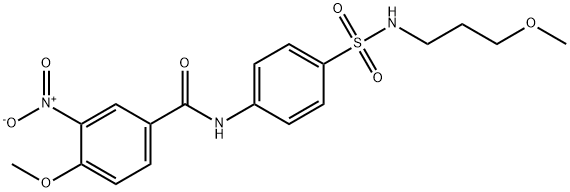 4-methoxy-N-{4-[(3-methoxypropyl)sulfamoyl]phenyl}-3-nitrobenzamide Struktur