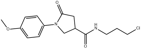 N-(3-chloropropyl)-1-(4-methoxyphenyl)-5-oxopyrrolidine-3-carboxamide Struktur