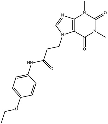 3-(1,3-dimethyl-2,6-dioxopurin-7-yl)-N-(4-ethoxyphenyl)propanamide Struktur