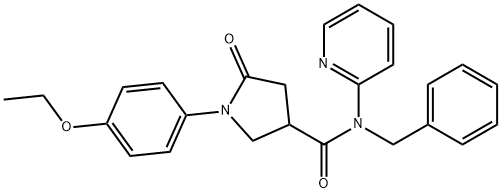 N-benzyl-1-(4-ethoxyphenyl)-5-oxo-N-(pyridin-2-yl)pyrrolidine-3-carboxamide Struktur