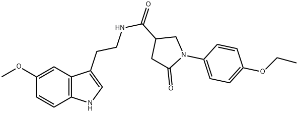 1-(4-ethoxyphenyl)-N-[2-(5-methoxy-1H-indol-3-yl)ethyl]-5-oxopyrrolidine-3-carboxamide Struktur