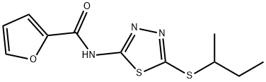 N-(5-butan-2-ylsulfanyl-1,3,4-thiadiazol-2-yl)furan-2-carboxamide Struktur