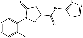 1-(2-methylphenyl)-5-oxo-N-(1,3,4-thiadiazol-2-yl)pyrrolidine-3-carboxamide Struktur