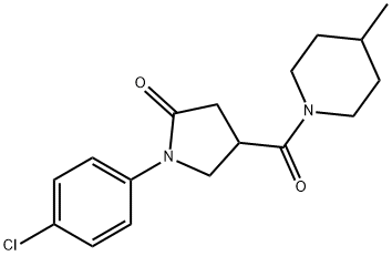 1-(4-chlorophenyl)-4-(4-methylpiperidine-1-carbonyl)pyrrolidin-2-one Struktur