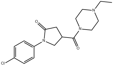 1-(4-chlorophenyl)-4-[(4-ethylpiperazin-1-yl)carbonyl]pyrrolidin-2-one Struktur