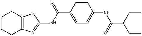 4-[(2-ethylbutanoyl)amino]-N-(4,5,6,7-tetrahydro-1,3-benzothiazol-2-yl)benzamide Struktur