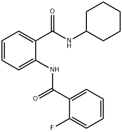 N-{2-[(cyclohexylamino)carbonyl]phenyl}-2-fluorobenzamide Struktur