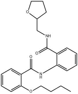 2-butoxy-N-(2-{[(tetrahydro-2-furanylmethyl)amino]carbonyl}phenyl)benzamide Struktur