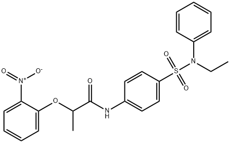 N-(4-{[ethyl(phenyl)amino]sulfonyl}phenyl)-2-(2-nitrophenoxy)propanamide Struktur