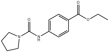 4-[(Pyrrolidine-1-carbonyl)-amino]-benzoic acid ethyl ester Struktur