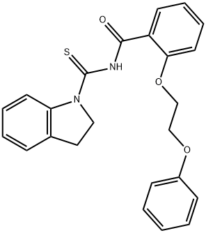 N-(2,3-dihydro-1H-indol-1-ylcarbonothioyl)-2-(2-phenoxyethoxy)benzamide Struktur