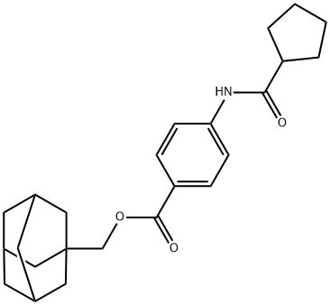 tricyclo[3.3.1.1~3,7~]dec-1-ylmethyl 4-[(cyclopentylcarbonyl)amino]benzoate Struktur