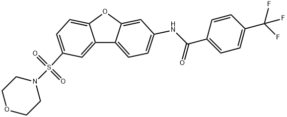 N-[8-(morpholin-4-ylsulfonyl)dibenzo[b,d]furan-3-yl]-4-(trifluoromethyl)benzamide Struktur