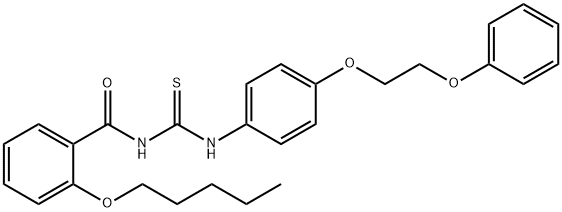 2-(pentyloxy)-N-({[4-(2-phenoxyethoxy)phenyl]amino}carbonothioyl)benzamide Struktur