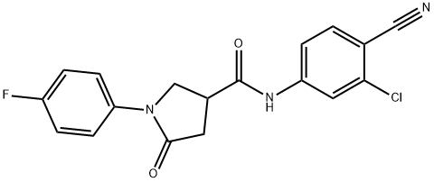 N-(3-chloro-4-cyanophenyl)-1-(4-fluorophenyl)-5-oxopyrrolidine-3-carboxamide Struktur