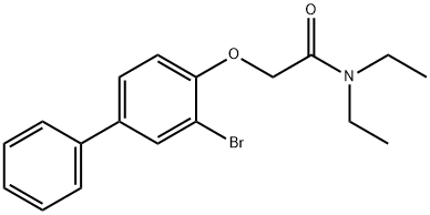 2-[(3-bromo-4-biphenylyl)oxy]-N,N-diethylacetamide Struktur